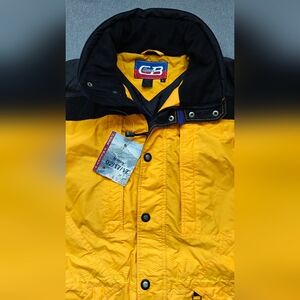 Vintage CB Sports Yellow Ski Jacket Hooded Men's Size L